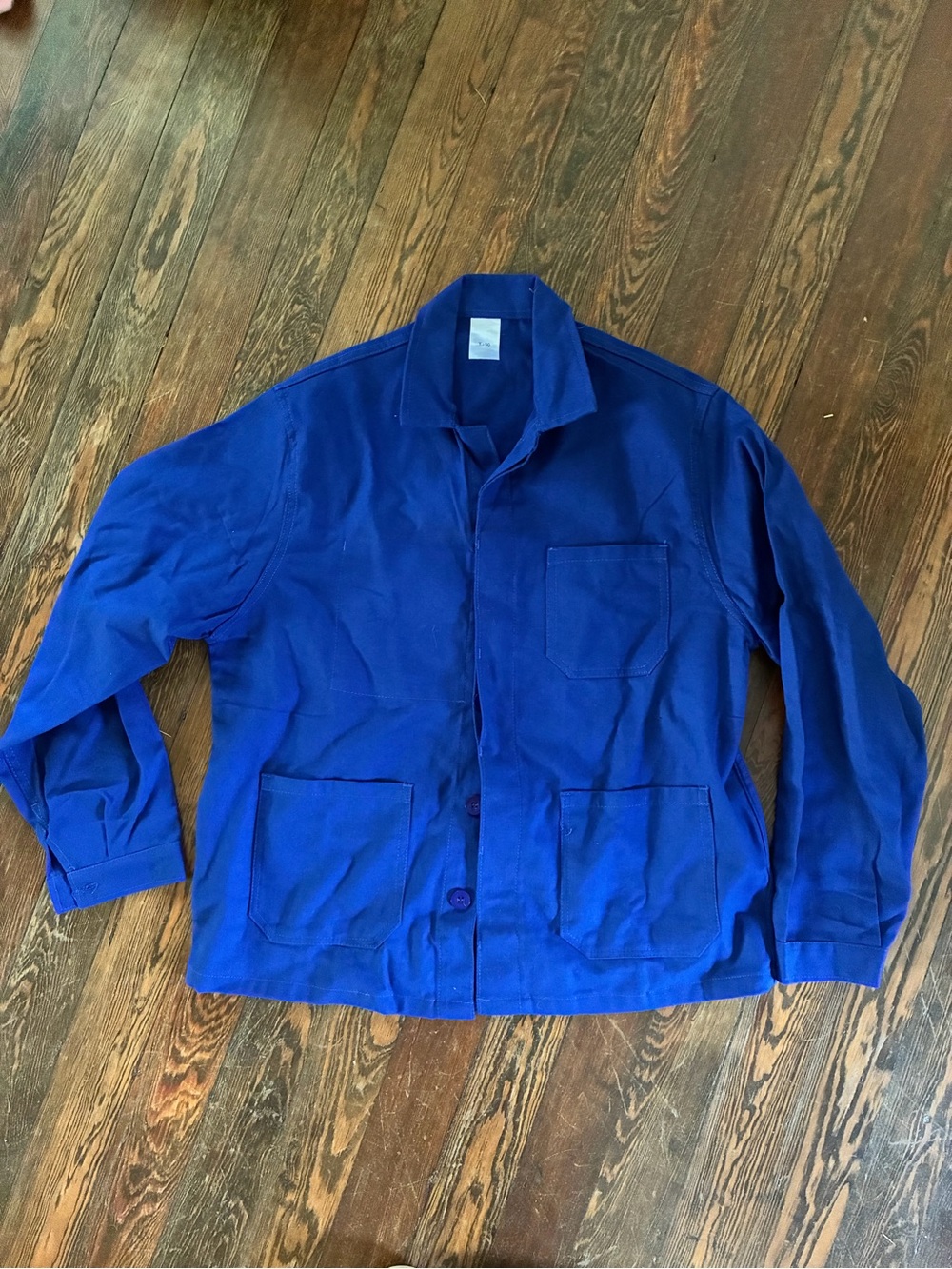 Men's Blue Work Jacket - Classic Canvas Chore Coat